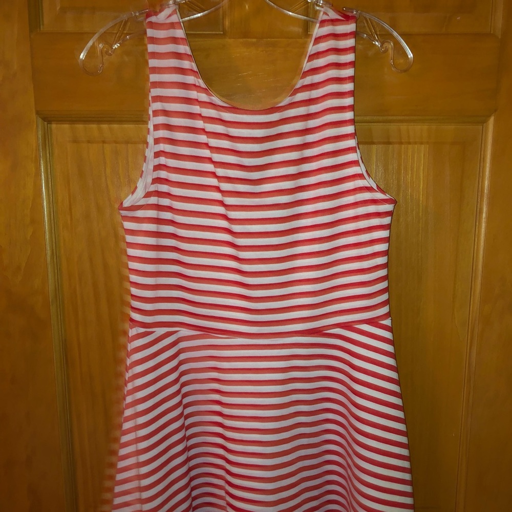 Red and White Stripped Dress